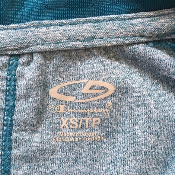 Champion Duo Dry  1/4 Zip Long Sleeve Grayish Green Blue  Activewear Top Size XS - Picture 5 of 16